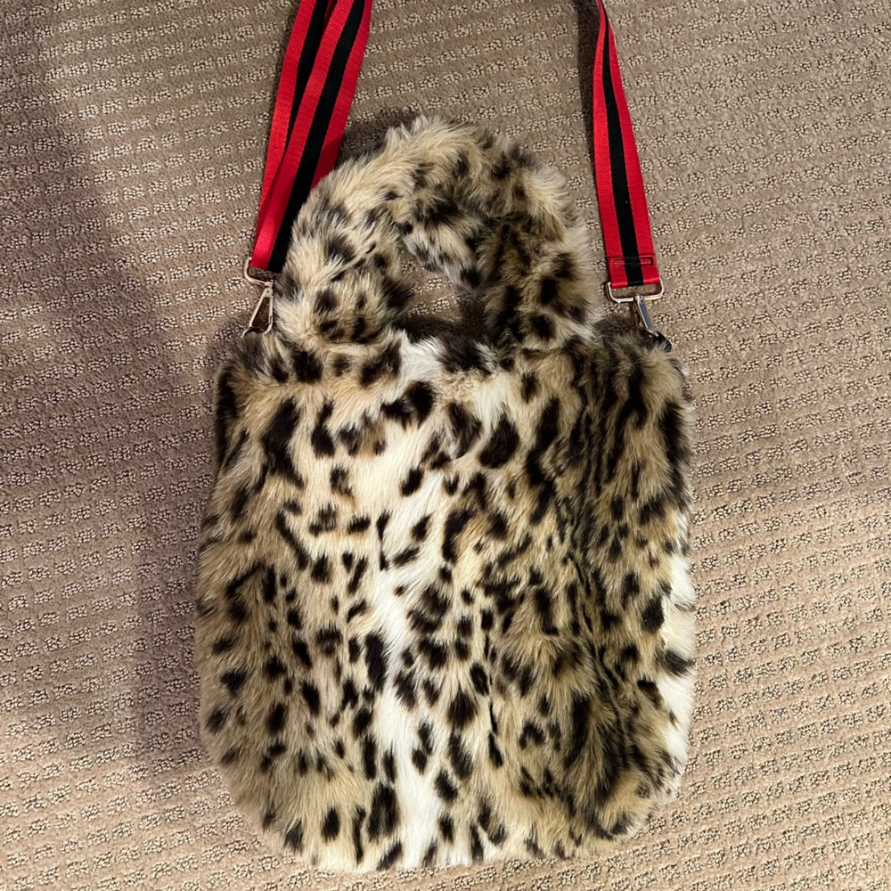 Pam & Gela Leopard Faux Fur Bag